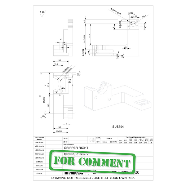 pencengkam kanan logam simetri tersuai-MWMECHPARTS