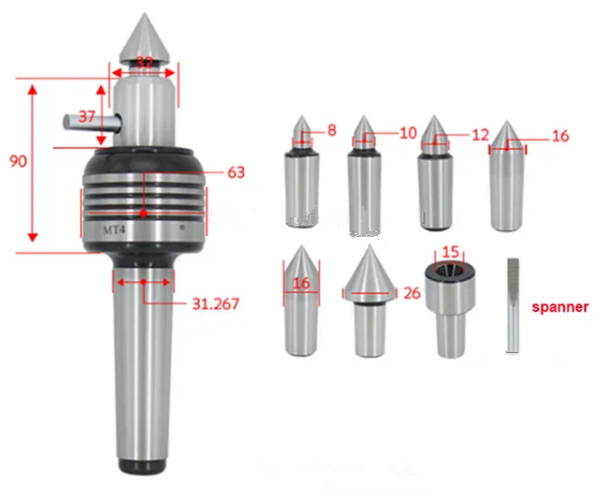 Pusat langsung MT4 CNC dengan mata boleh tukar-MWMECHPARTS