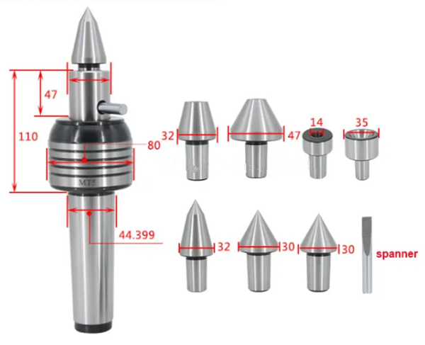 Pusat langsung MT5 CNC dengan mata boleh tukar-MWMECHPARTS