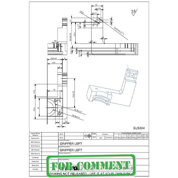 penggenggam logam simetri tersuai pencengkam kiri-MWMECHPARTS